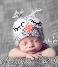 Load image into Gallery viewer, owl hat crochet pattern