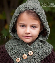 Load image into Gallery viewer, hooded scarf crochet pattern