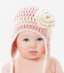 crochet earflap hat pattern with flower