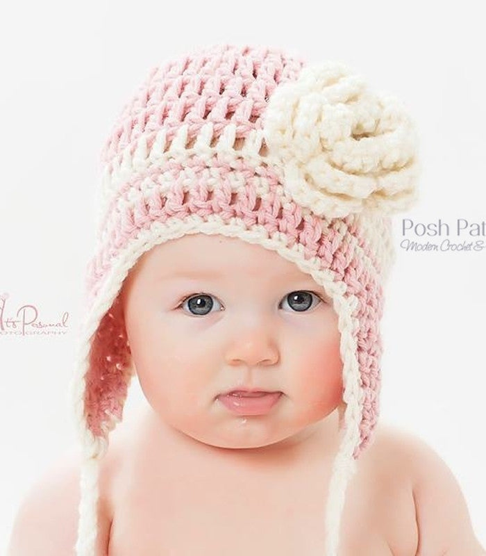 Easy crochet baby sale hat with ear flaps