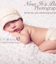 Load image into Gallery viewer, crochet pattern baby hat and diaper cover
