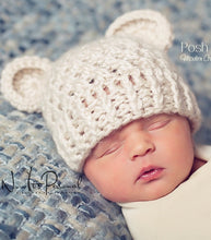 Load image into Gallery viewer, crochet bear hat pattern