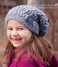 Load image into Gallery viewer, crochet slouchy hat pattern