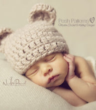 Load image into Gallery viewer, crochet teddy bear hat pattern