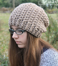 Load image into Gallery viewer, crochet slouchy hat pattern