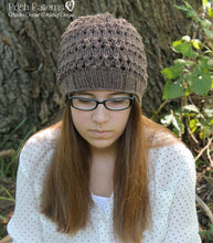 Load image into Gallery viewer, eyelet lace hat knitting pattern