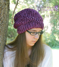 Load image into Gallery viewer, crochet slouchy hat pattern sock yarn