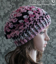 Load image into Gallery viewer, crochet slouchy hat pattern