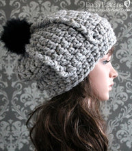 Load image into Gallery viewer, crochet chunky slouchy hat pattern