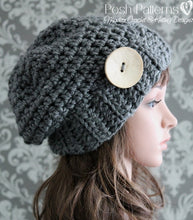 Load image into Gallery viewer, crochet slouchy hat pattern