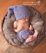 Load image into Gallery viewer, crochet pattern stocking hat baby pants