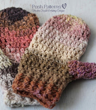 Load image into Gallery viewer, crochet pattern easy mittens