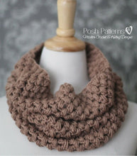Load image into Gallery viewer, puff stitch cowl crochet pattern