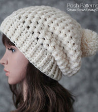 Load image into Gallery viewer, puff stitch crochet hat pattern