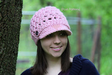 Load image into Gallery viewer, crochet pattern newsboy hat