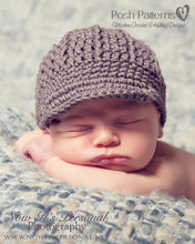 Load image into Gallery viewer, crochet pattern newsboy hat