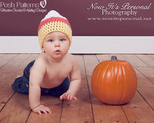 Load image into Gallery viewer, candy corn hat crochet pattern