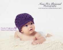 Load image into Gallery viewer, baby newsboy hat crochet pattern