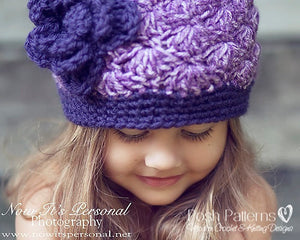 croche shell stitch hat pattern