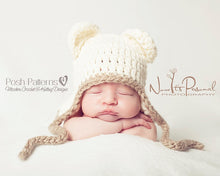 Load image into Gallery viewer, bear hat crochet pattern