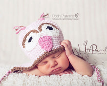 Load image into Gallery viewer, baby owl hat pattern
