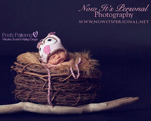 crochet baby owl hat