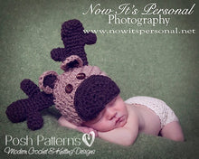 Load image into Gallery viewer, crochet moose hat pattern