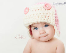 Load image into Gallery viewer, baby crochet aviator hat pattern
