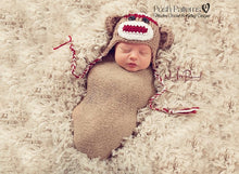 Load image into Gallery viewer, sock monkey hat crochet pattern