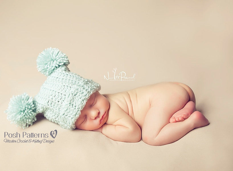 Pom pom baby hat crochet pattern 2025