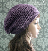 Load image into Gallery viewer, crochet slouchy hat pattern