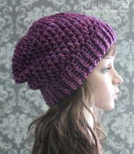 Load image into Gallery viewer, crochet slouchy beanie pattern