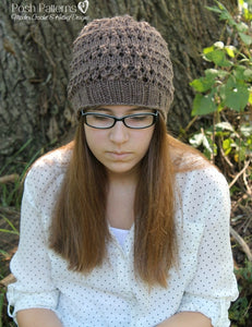 knit lace hat pattern