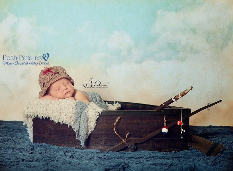 Newborn fishing hat on sale