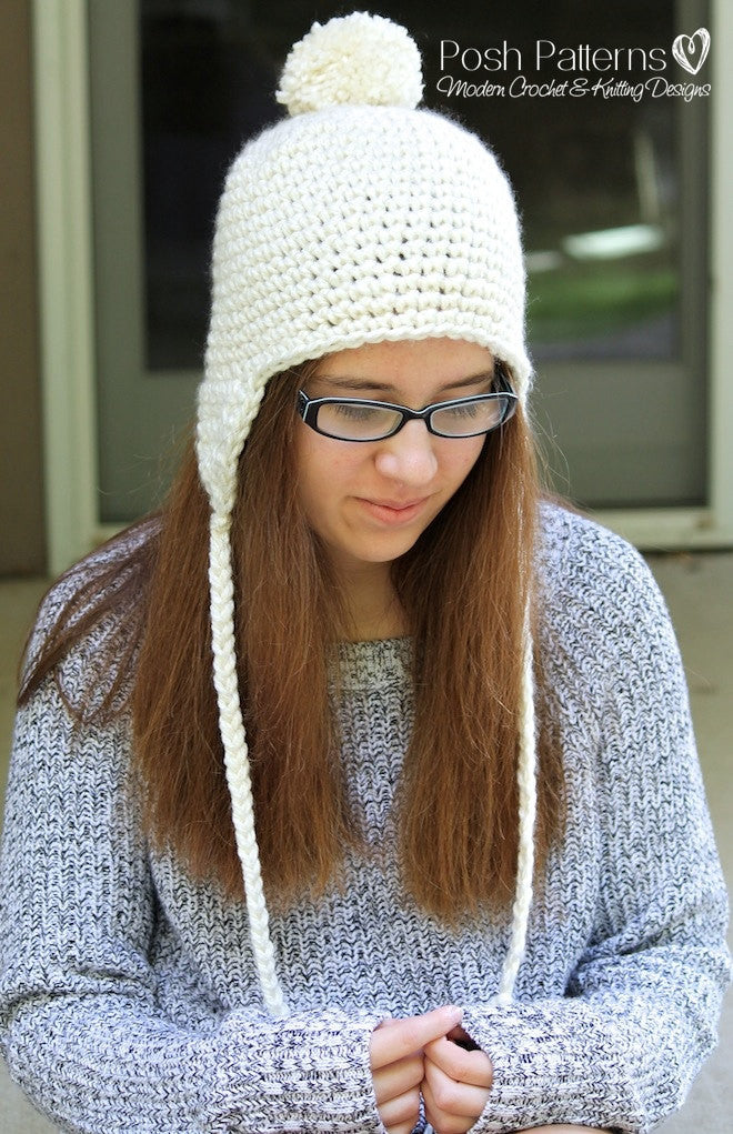 Crochet PATTERN - Crochet Earflap Hat Pattern – Posh
