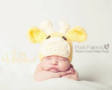 Load image into Gallery viewer, crochet giraffe hat pattern