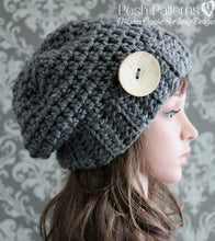 Load image into Gallery viewer, crochet slouchy hat pattern
