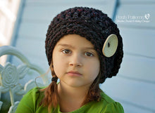 Load image into Gallery viewer, crochet slouchy hat pattern