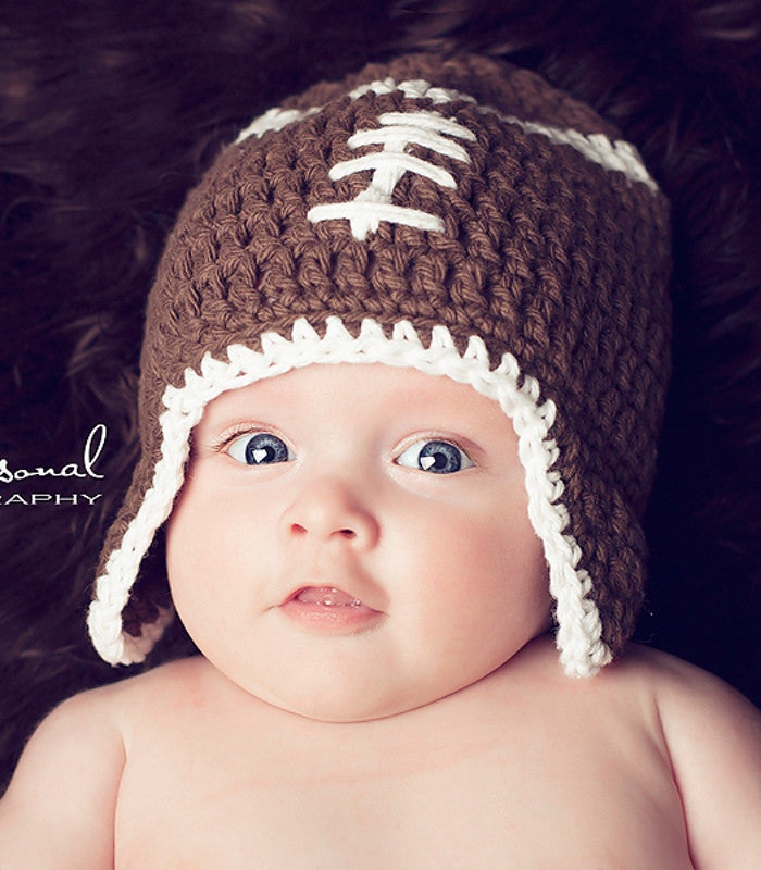 Crochet PATTERN Crochet Football Hat Pattern Includes Sizes