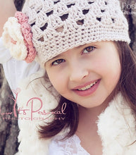 Load image into Gallery viewer, crochet beanie and flower pattern