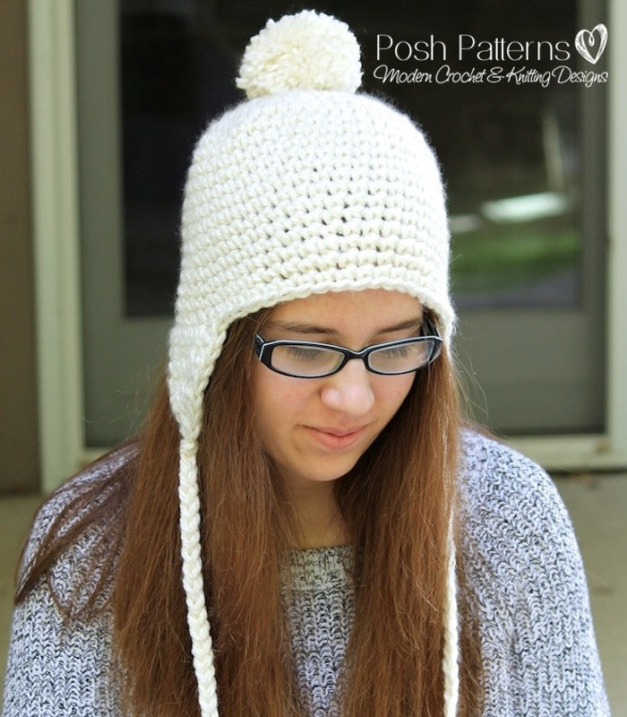 How to crochet a hat with clearance ear flaps easy
