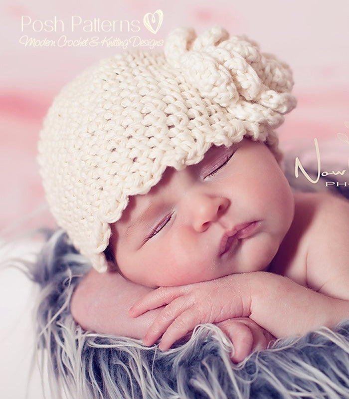 crochet baby hat pattern flower