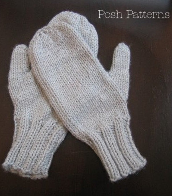 knitting pattern easy mittens