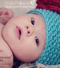 Load image into Gallery viewer, herringbone crochet hat pattern