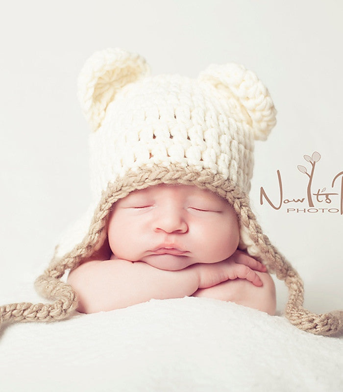 crochet pattern bear earflap hat