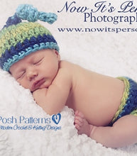 Load image into Gallery viewer, crochet pattern baby hat and diaper cover