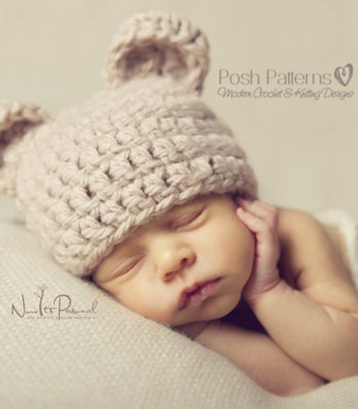 Crochet PATTERN Crochet Teddy Bear Hat Pattern