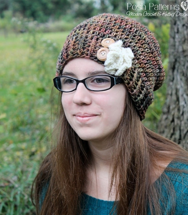 crochet slouchy hat pattern