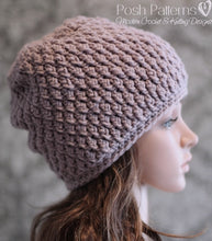Load image into Gallery viewer, crochet cable slouchy hat pattern