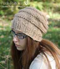 Load image into Gallery viewer, knitting pattern beehive slouchy hat